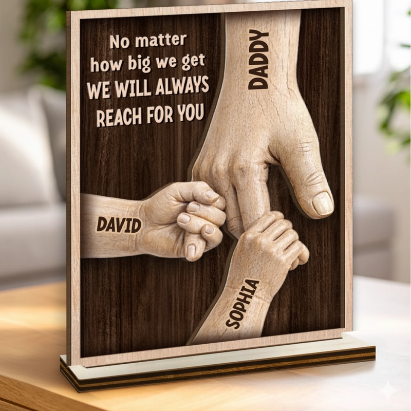 Custom 2-Layered Wooden Plaque - Personalized Father's Day Birthday Gifts For Dad, Grandpa - Strength Of Dad And Grandpa