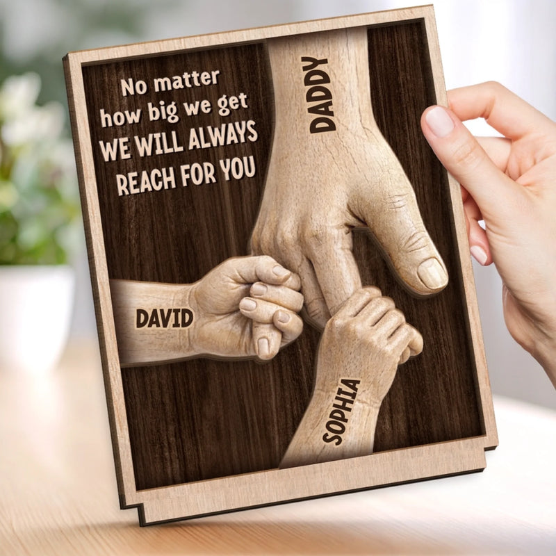 Custom 2-Layered Wooden Plaque - Personalized Father's Day Birthday Gifts For Dad, Grandpa - Strength Of Dad And Grandpa