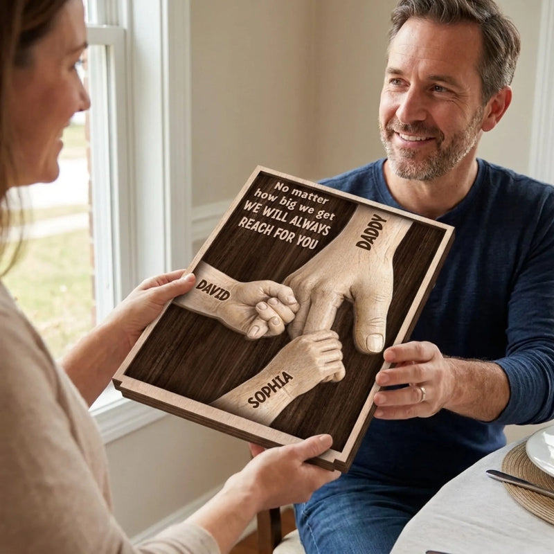 Custom 2-Layered Wooden Plaque - Personalized Father's Day Birthday Gifts For Dad, Grandpa - Strength Of Dad And Grandpa