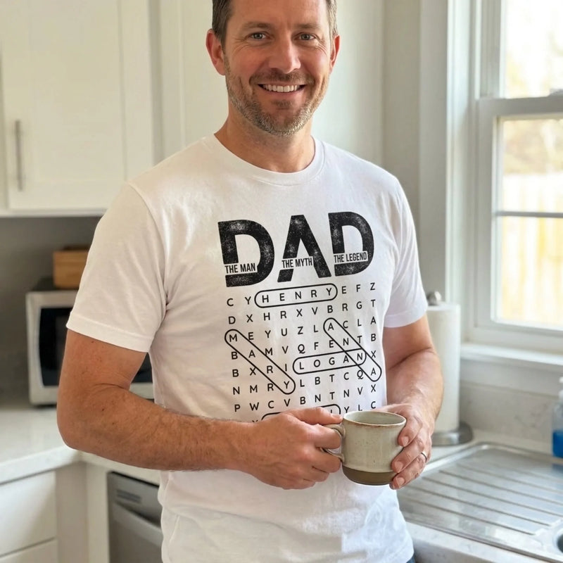 Custom Word Search Puzzle Unisex T-shirt, Premium T-shirt, Hoodie - Personalized Father's Day Birthday Gifts For Dad, Grandpa - Dad Always Leads The Way