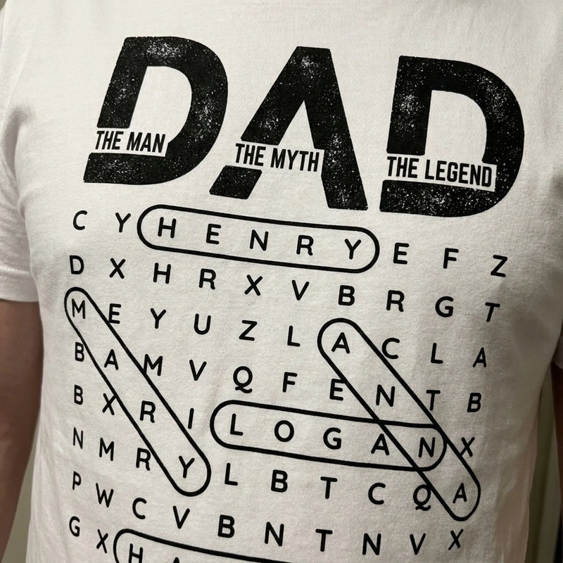 Custom Word Search Puzzle Unisex T-shirt, Premium T-shirt, Hoodie - Personalized Father's Day Birthday Gifts For Dad, Grandpa - Dad Always Leads The Way