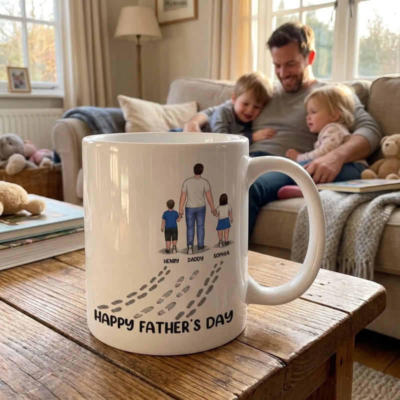 Happy Father's Day - Family Personalized Custom Mug - Father's Day, Gift For Dad