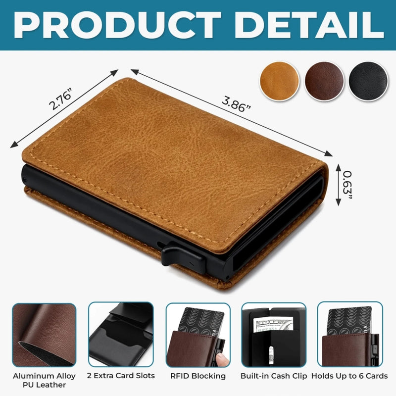 Custom Pop-Up Leather Wallet - Personalized Father's Day Gifts For Dad, Grandpa - The Man, The Myth, The Dad