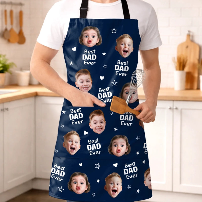 Custom Photo Apron With Pocket - Personalized Father's Day Birthday Gifts For Dad - Loved By Many Hearts
