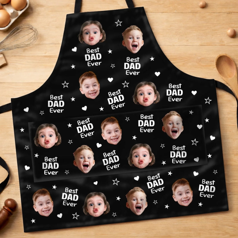 Custom Photo Apron With Pocket - Personalized Father's Day Birthday Gifts For Dad - Loved By Many Hearts