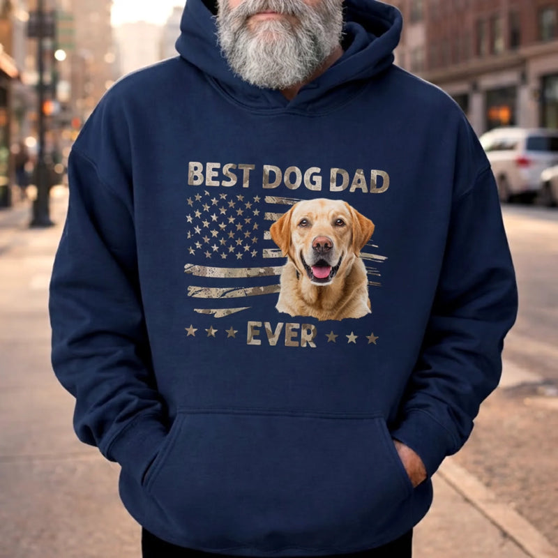 Custom Photo Unisex T-shirt, Premium T-shirt, Hoodie - Personalized America 250th Anniversary Father's Day Gifts For Dad, Grandpa, Dog Cat Lovers, Dog Dad - Ultimate Dog Dad