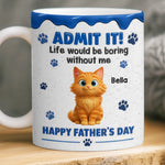 Custom 3D Inflated Effect Printed Mug - Personalized Father's Day Birthday Gifts For Cat Lovers, Dad - Fueled By Pet Love