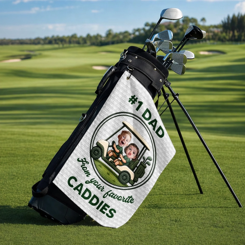 Custom Photo Golf Towel - Personalized Father's Day Birthday Golf Gifts For Dad, Grandpa, Golf Lovers - Life Is Better On The Green