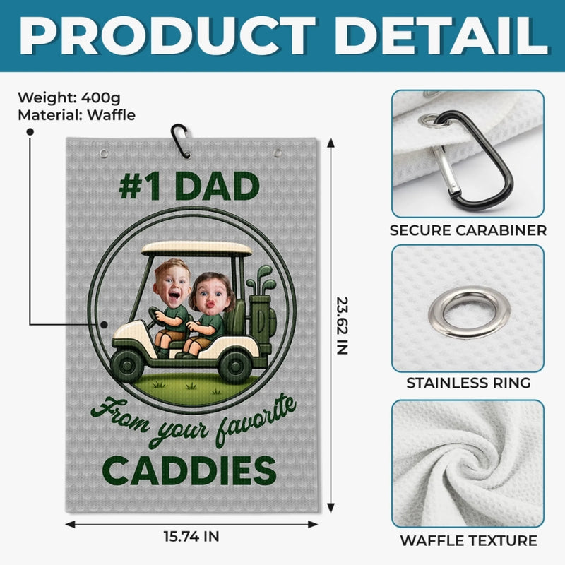 Custom Photo Golf Towel - Personalized Father's Day Birthday Golf Gifts For Dad, Grandpa, Golf Lovers - Life Is Better On The Green