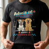 Custom Unisex T-shirt, Premium T-shirt, Hoodie - Personalized Father's Day Gifts For Dog Lovers, Dog Dad And Mom - Happy Chaos, Happy Dad