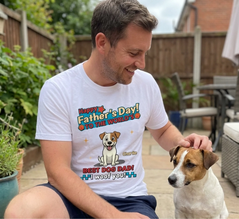 Custom Unisex T-shirt, Premium T-shirt, Hoodie - Personalized Father's Day Birthday Gifts For Dog Lovers, Dog Dad - My Dog Thinks I’m Pawsome