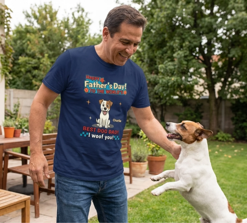 Custom Unisex T-shirt, Premium T-shirt, Hoodie - Personalized Father's Day Birthday Gifts For Dog Lovers, Dog Dad - My Dog Thinks I’m Pawsome