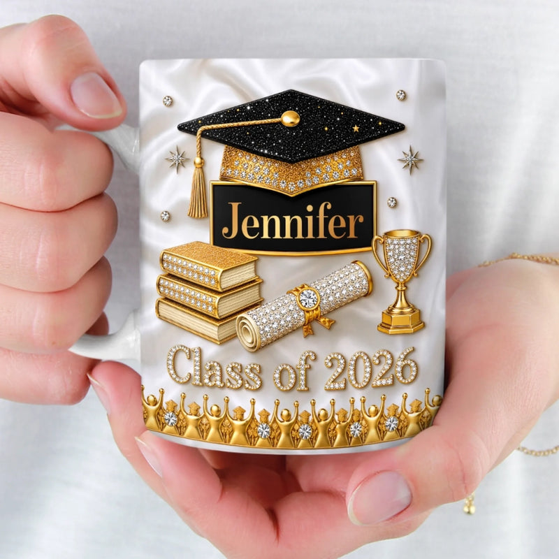 Custom 3D Inflated Effect Printed Mug - Personalized Graduation Gifts For Him, Her - Life Gets Better Every Chapter
