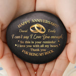 Custom Printed Rock - Personalized Anniversary Wedding Gifts For Husband, Wife, Couple - Our Love Blossoms Through Time