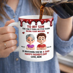 Custom 3D Inflated Effect Printed Mug - Personalized Father's Day Gifts For Son, Dad - Raised A Great Dad