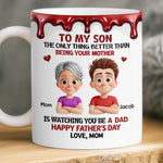 Custom 3D Inflated Effect Printed Mug - Personalized Father's Day Gifts For Son, Dad - Raised A Great Dad