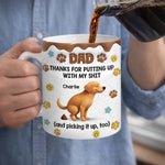 Custom 3D Inflated Effect Printed Mug - Personalized Father's Day Gifts For Dog Lovers, Dad, Husband - Fur Baby Chaos, Dad Approved