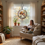Custom Photo Forever In My Heart, Dear Friend - Memorial Personalized Custom Stained Glass Window Hanging Suncatcher - Sympathy Gift For Dog Lovers, Pet Owners