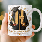 Custom 3D Inflated Effect Printed Mug - Personalized Graduation Gifts For Graduates - Sip, Dream, Achieve
