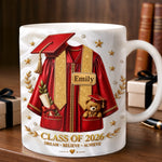 Custom 3D Inflated Effect Printed Mug - Personalized Graduation Gifts For Graduates - Sip, Dream, Achieve