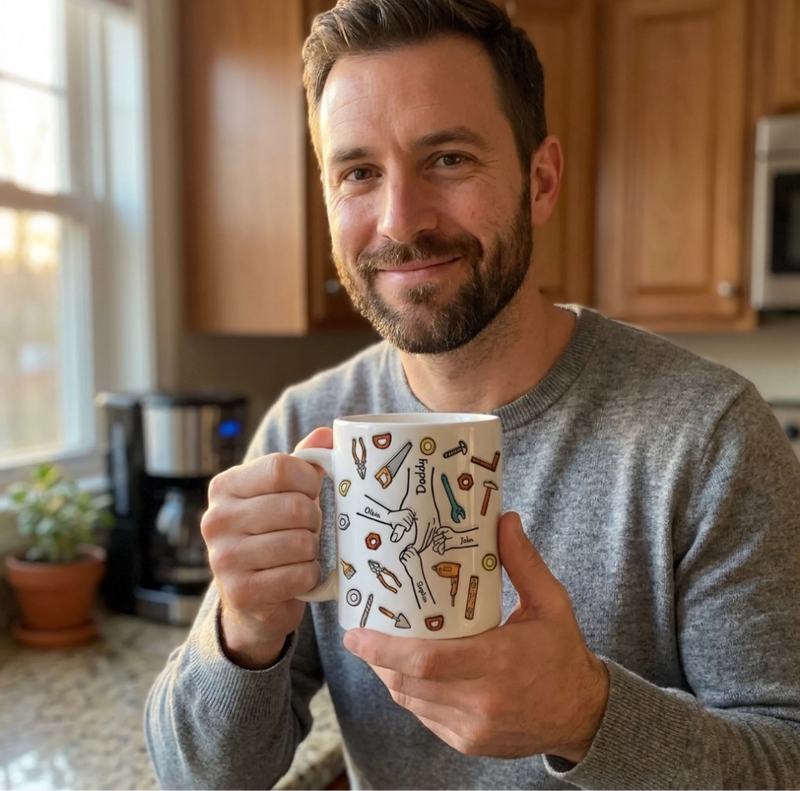 A Father Carries Pictures Where His Money Used To Be - Family Personalized Custom 3D Inflated Effect Printed Mug - Father's Day, Gift For Dad, Grandpa