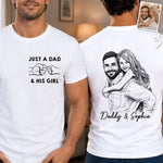 Custom Photo Unisex T-shirt - Personalized Father's Day Birthday Gifts For Dad, Grandpa, Daughter - Forever My Hero