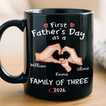 Custom Black Mug - Personalized Father's Day, Baby Shower, Gender Reveal Gifts For New Dads, Dad - New Adventures Begin With Us