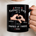 Custom Black Mug - Personalized Father's Day, Baby Shower, Gender Reveal Gifts For New Dads, Dad - New Adventures Begin With Us