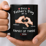 Custom Black Mug - Personalized Father's Day, Baby Shower, Gender Reveal Gifts For New Dads, Dad - New Adventures Begin With Us