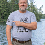 Custom Unisex T-Shirt With Design On Sleeve - Personalized Father's Day Gifts For Dog Lovers, Dog Dad - My Little Happiness