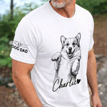 Custom Unisex T-Shirt With Design On Sleeve - Personalized Father's Day Gifts For Dog Lovers, Dog Dad - My Little Happiness