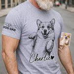 Custom Unisex T-Shirt With Design On Sleeve - Personalized Father's Day Gifts For Dog Lovers, Dog Dad - My Little Happiness
