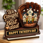 Custom 2-Layered Wooden Plaque - Personalized Father's Day Gifts For Dad, Grandpa, Baseball Lovers - Legends Raise Champions