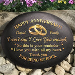 Custom Printed Rock - Personalized Anniversary Wedding Gifts For Husband, Wife, Couple - Our Love Blossoms Through Time