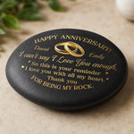 Custom Printed Rock - Personalized Anniversary Wedding Gifts For Husband, Wife, Couple - Our Love Blossoms Through Time
