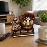 Custom 2-Layered Wooden Plaque - Personalized Father's Day Gifts For Dad, Grandpa, Baseball Lovers - Legends Raise Champions