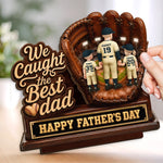 Custom 2-Layered Wooden Plaque - Personalized Father's Day Gifts For Dad, Grandpa, Baseball Lovers - Legends Raise Champions
