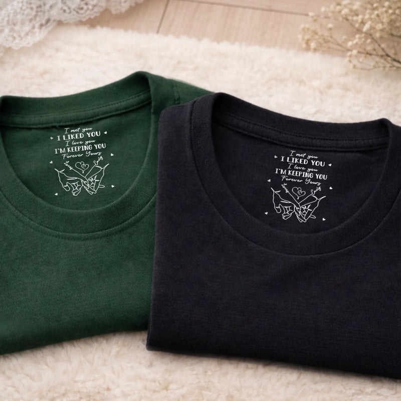 Custom Inside Neck Print T-Shirt - Personalized Anniversary Wedding Gifts For Husband And Wife, Him And Her - For The Wife Who Means Everything