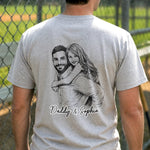 Custom Photo Unisex T-shirt - Personalized Father's Day Birthday Gifts For Dad, Grandpa, Daughter - Forever My Hero