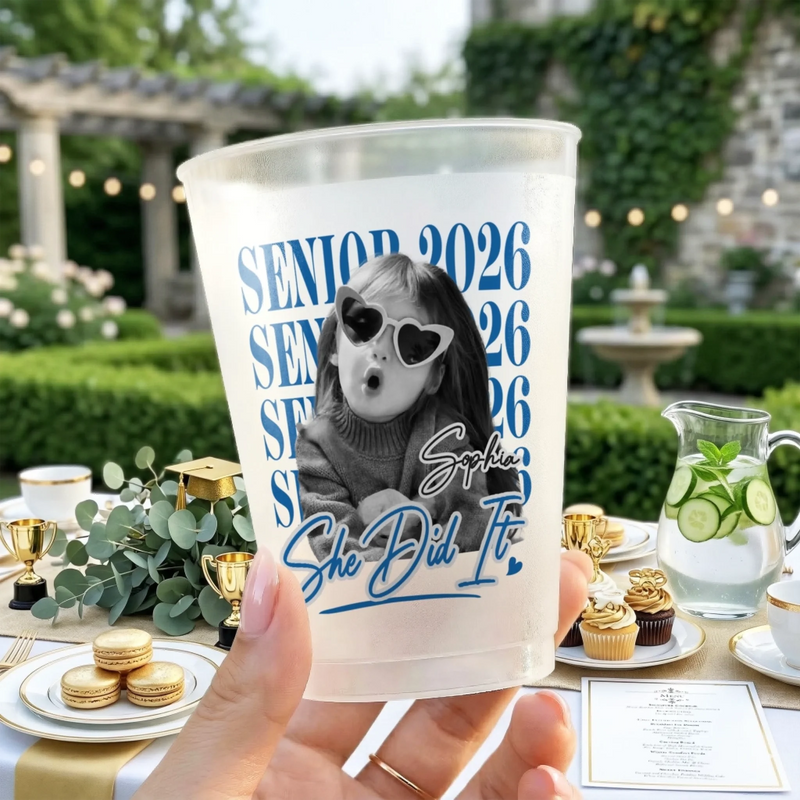 Custom Photo Graduation Cups - Personalized Graduation Gifts For Him, Her - She Came, She Slayed, She Graduated