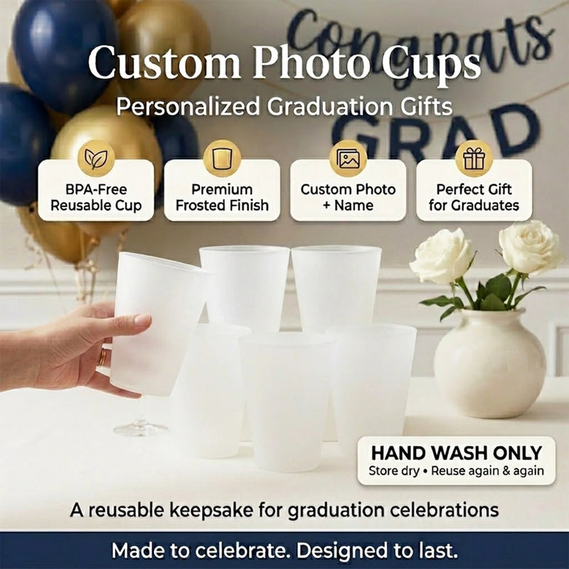 Custom Photo Graduation Cups - Personalized Graduation Gifts For Him, Her - Little Legend, Big Milestone