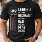 Custom T-shirt, Hoodie - Personalized America 250th Anniversary Father's Day Gifts For Husband, Dad, Grandpa - Stars Stripes And Legacy