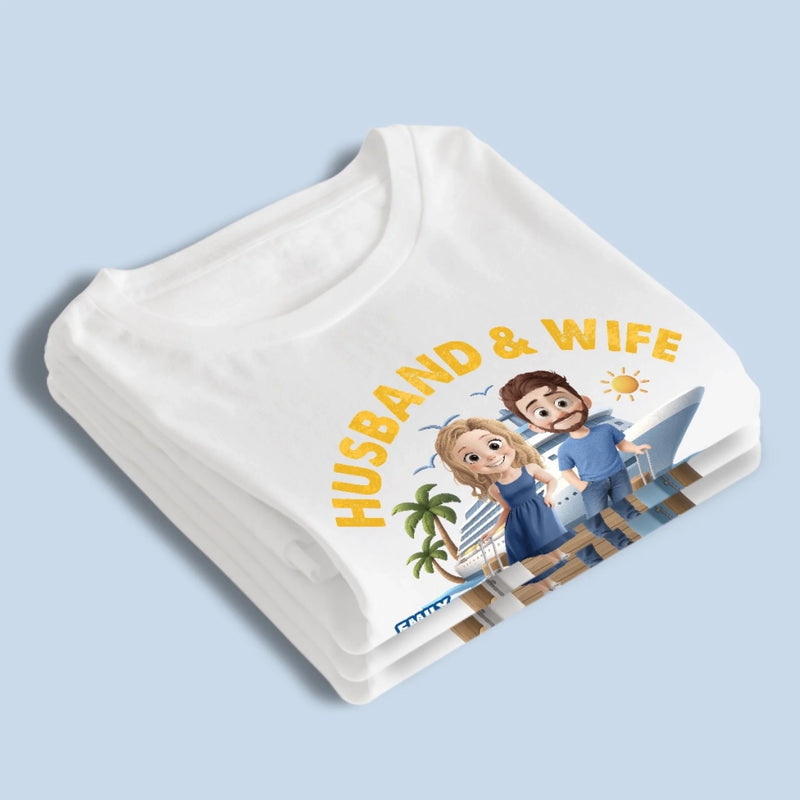 Custom T-shirt, Premium T-shirt, Hoodie - Personalized Summer Vacation And Travel Gifts For Husband And Wife, Him And Her, Cruise Lovers - Partners On Deck For Life