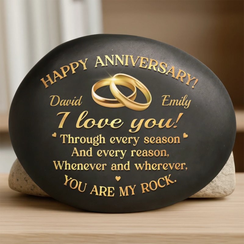 Custom Printed Rock - Personalized Anniversary Wedding Gifts For Husband And Wife, Him And Her - Still Rocking This Love Story