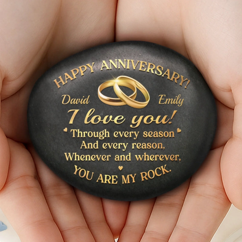 Custom Printed Rock - Personalized Anniversary Wedding Gifts For Husband And Wife, Him And Her - Still Rocking This Love Story