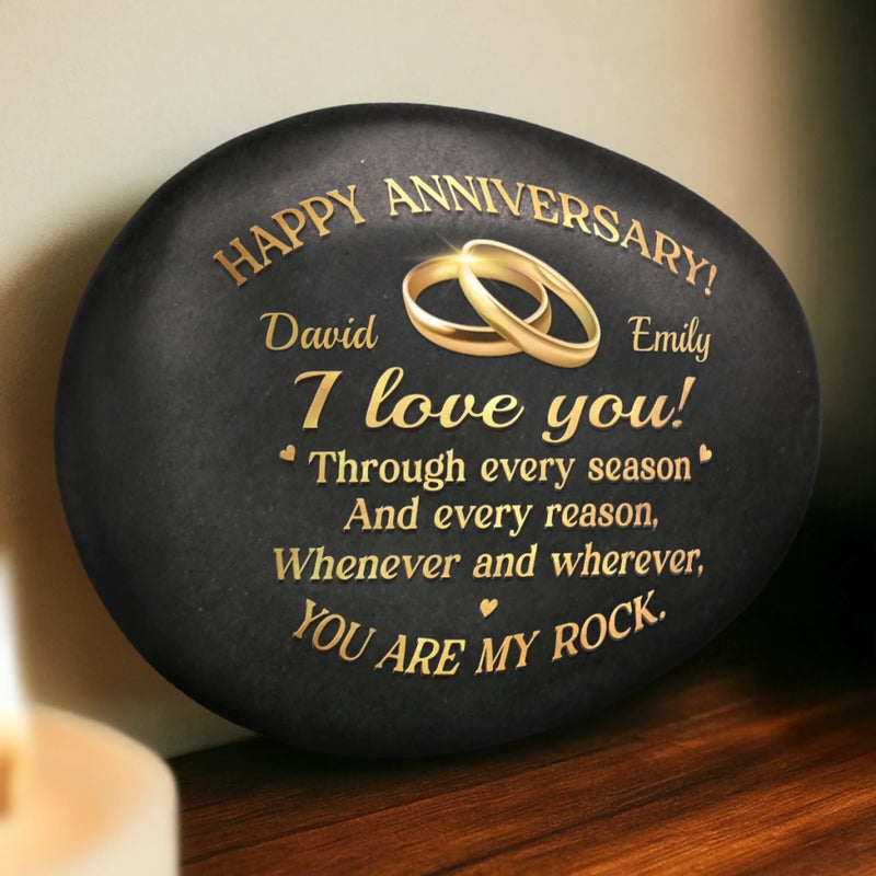 Custom Printed Rock - Personalized Anniversary Wedding Gifts For Husband And Wife, Him And Her - Still Rocking This Love Story
