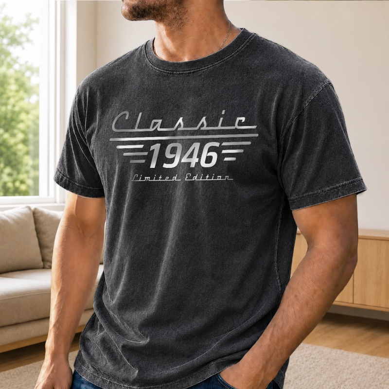 Custom Washed Cotton T-shirt - Personalized Father's Day Birthday Gifts For Dad, Grandpa, Family, Yourself - Forever Lucky To Have Dad
