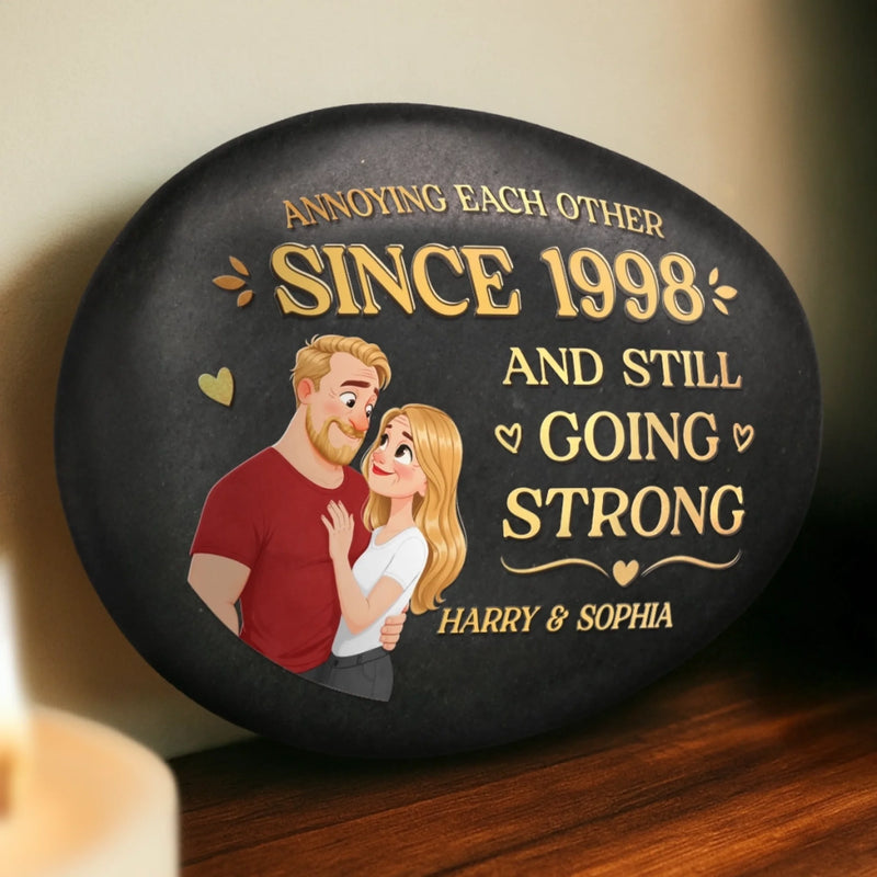 Custom Printed Rock - Personalized Anniversary Wedding Gifts For Husband And Wife, Him And Her - Annoying You Is My Love Language