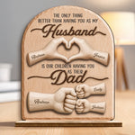 Custom 2-Layered Wooden Plaque - Personalized Father's Day Birthday Gifts For Husband, Dad - Home Feels Better With Dad