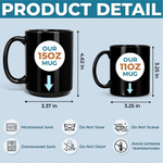Custom Black Mug - Personalized Father's Day, Baby Shower, Gender Reveal Gifts For New Dads, Dad - New Adventures Begin With Us
